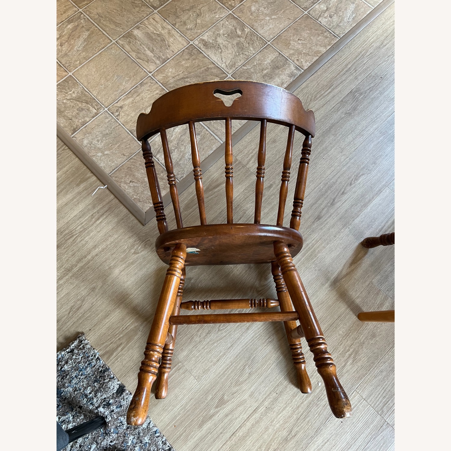 Vintage/Antique Dark Brown Wood Dining Chairs - image-5