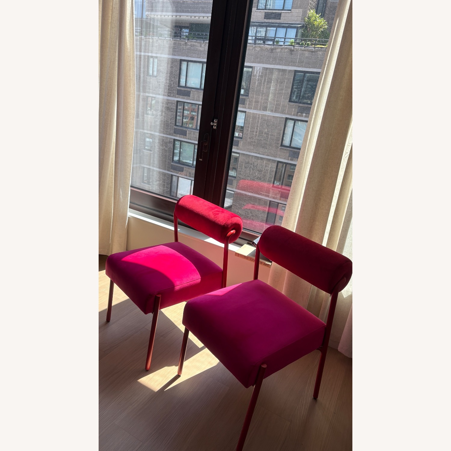 TOV Furniture Jolene Pink Velvet Dining Chairs - image-5