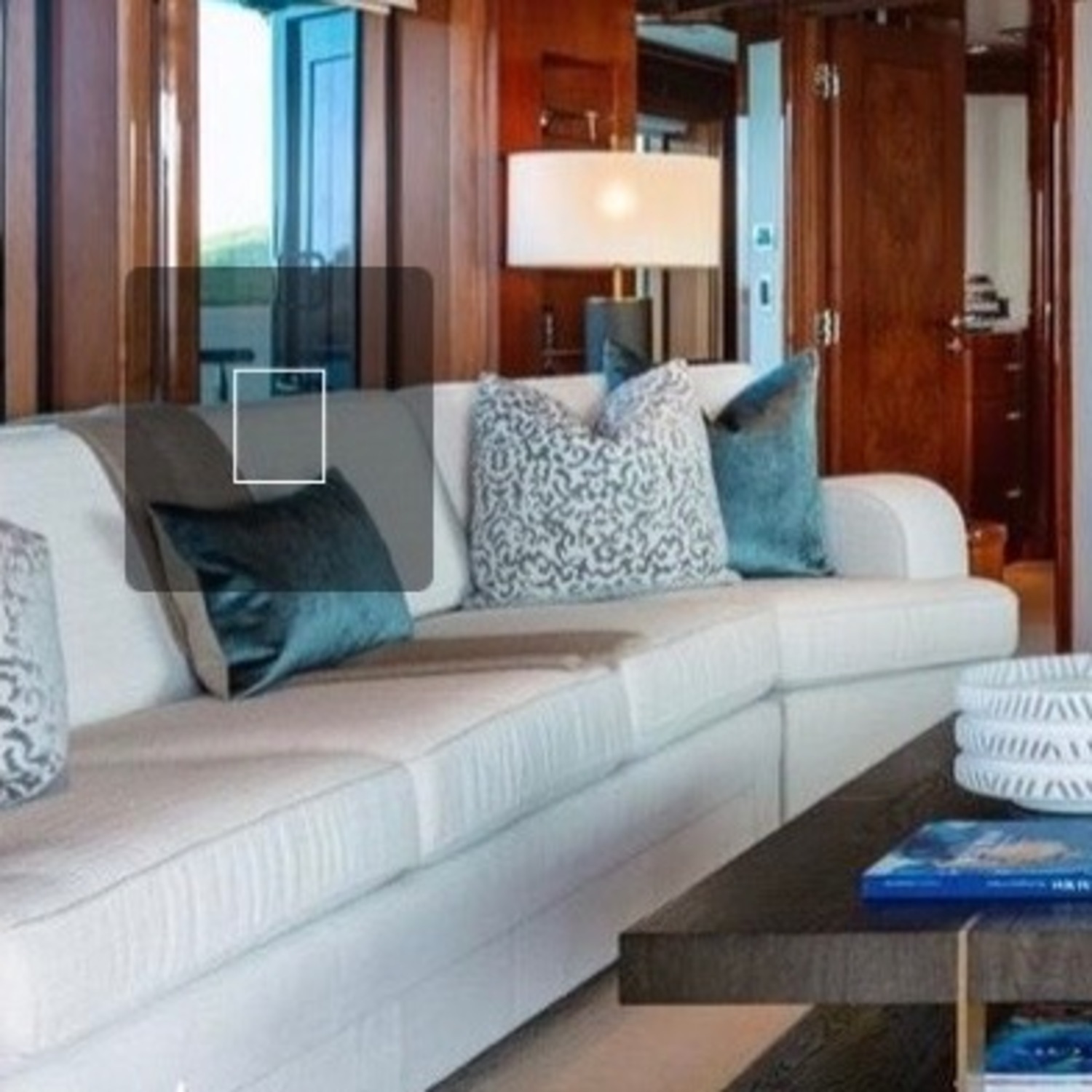Custom Yacht White Fabric 3+ Seater Sofa - image-2