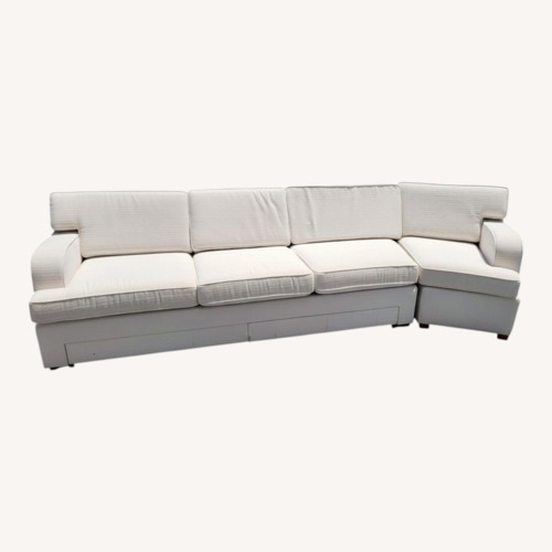 Used Custom Yacht White Fabric 3+ Seater Sofa for sale on AptDeco