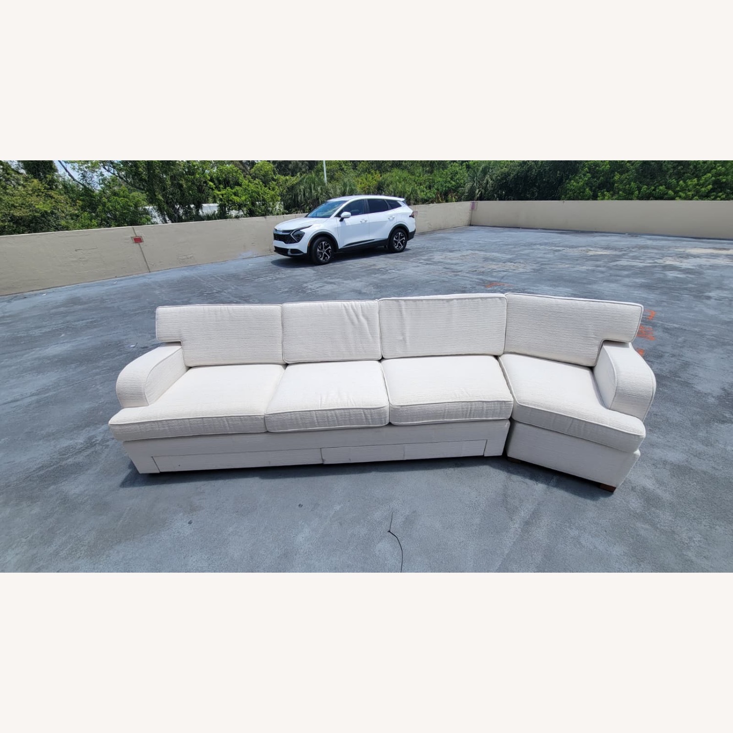 Custom Yacht White Fabric 3+ Seater Sofa - image-4