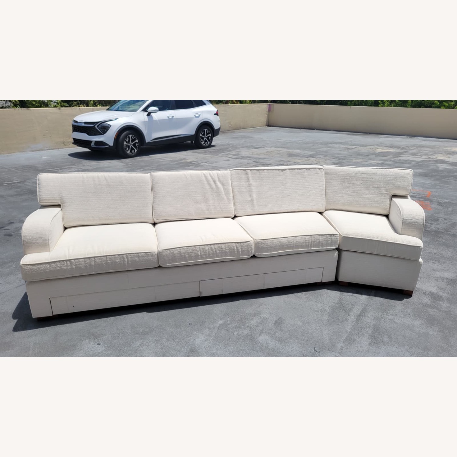 Custom Yacht White Fabric 3+ Seater Sofa - image-3
