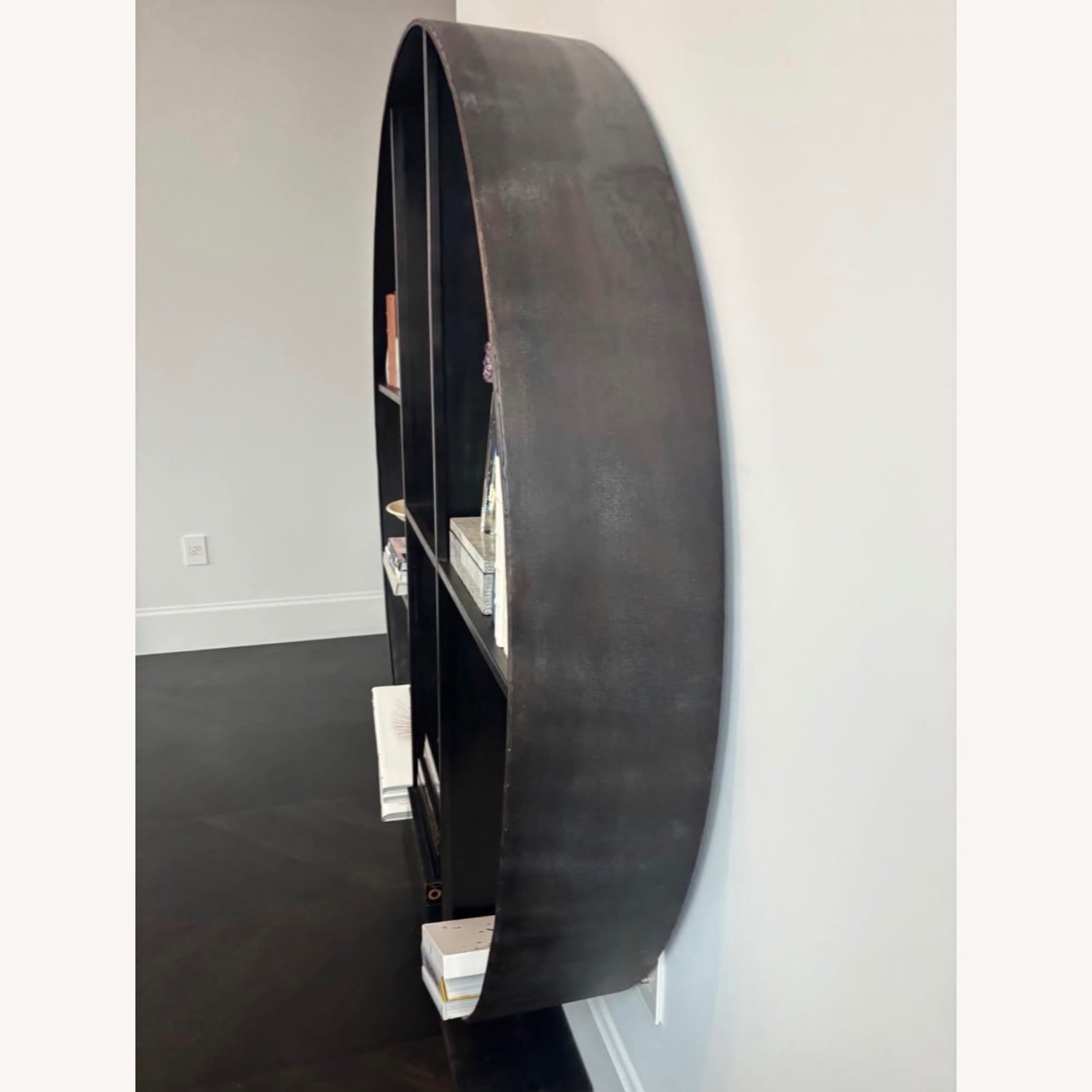 Restoration Hardware Round Black Bookcase - image-3
