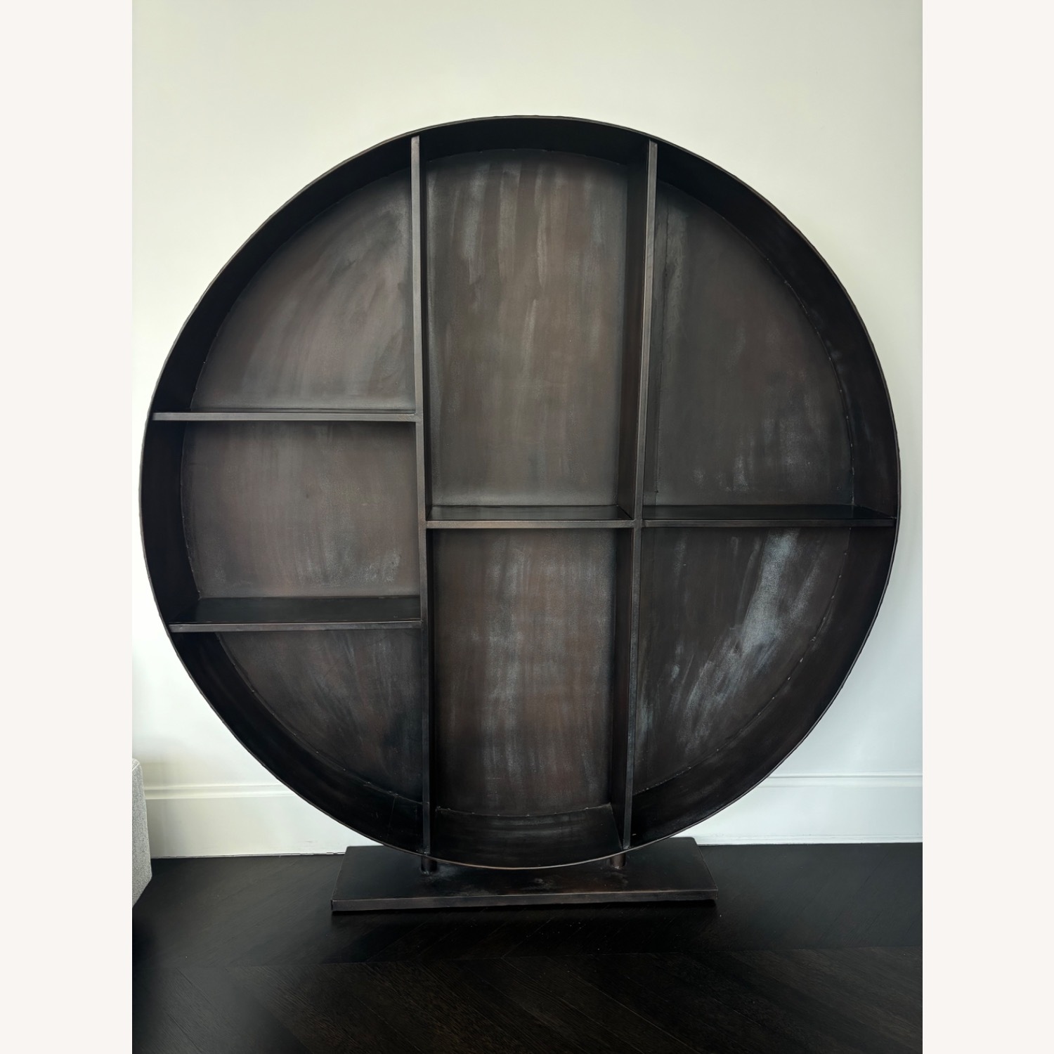 Round Black Iron Bookcase - image-1