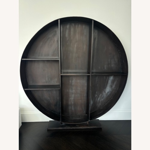 Used Round Black Iron Bookcase for sale on AptDeco