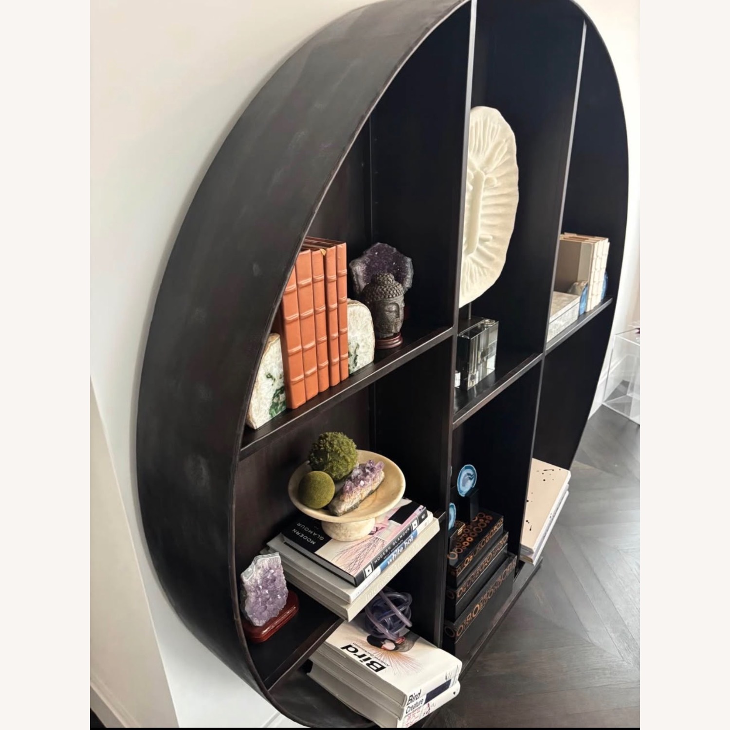 Restoration Hardware Round Black Bookcase - image-2