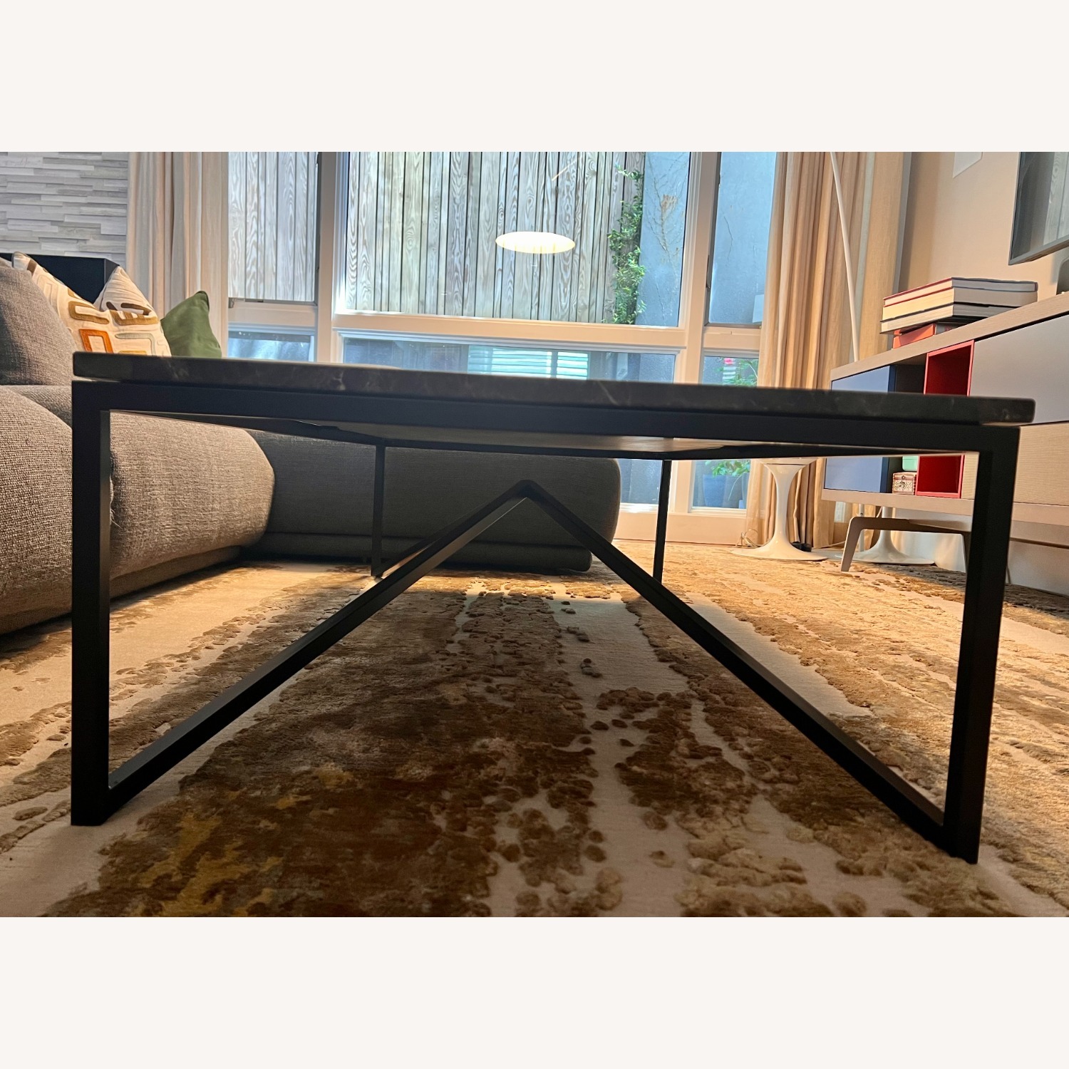Natuzzi Dark Titano Central Brown Marble Coffee Table - image-3