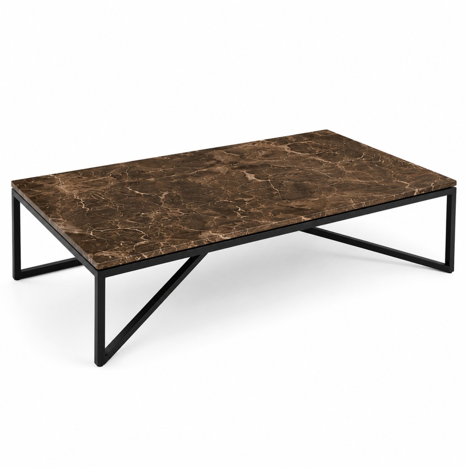 Natuzzi Dark Titano Central Brown Marble Coffee Table - image-8