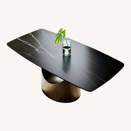 Used Povision Black Stone Dining Table for sale on AptDeco