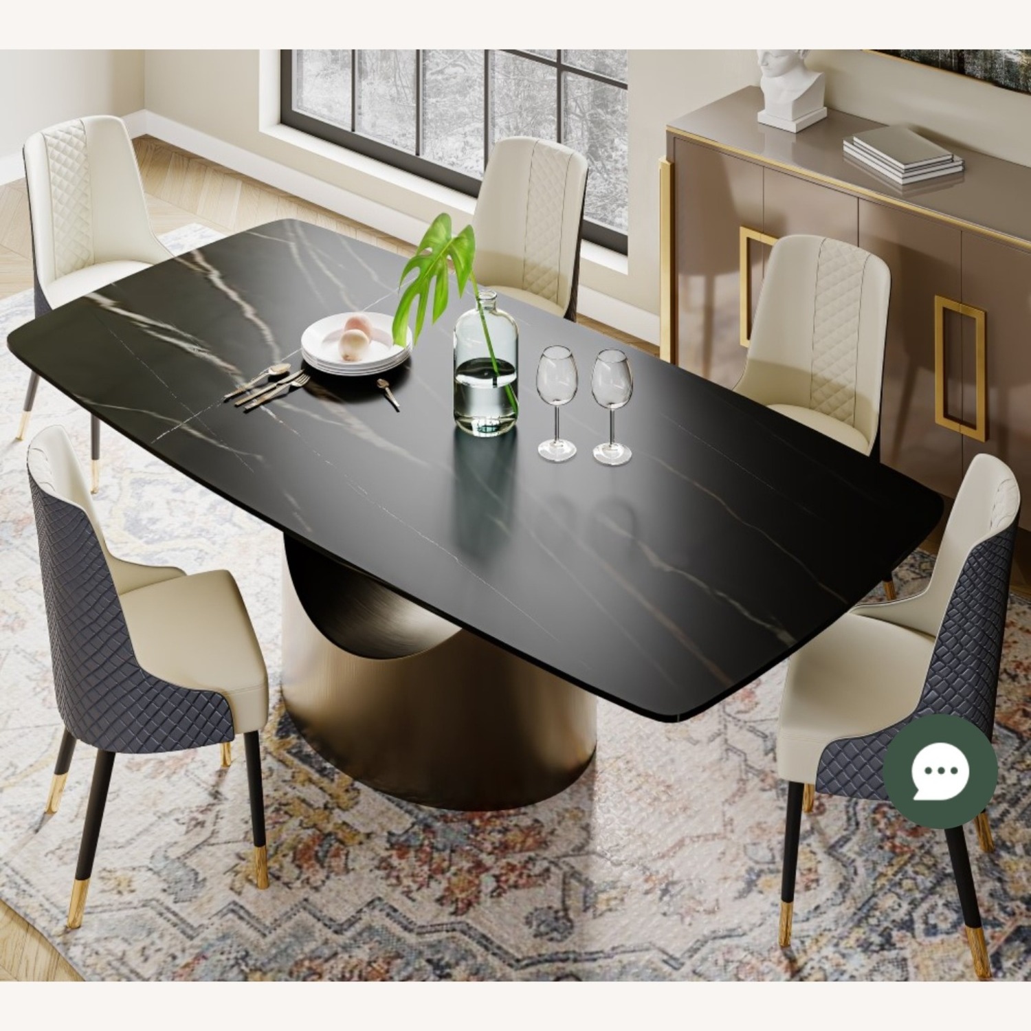Povision Black Stone Dining Table - image-5