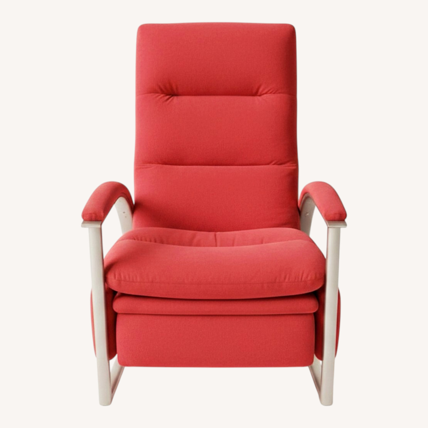 Ethan Allen Custom Red Suede Recliner - image-0