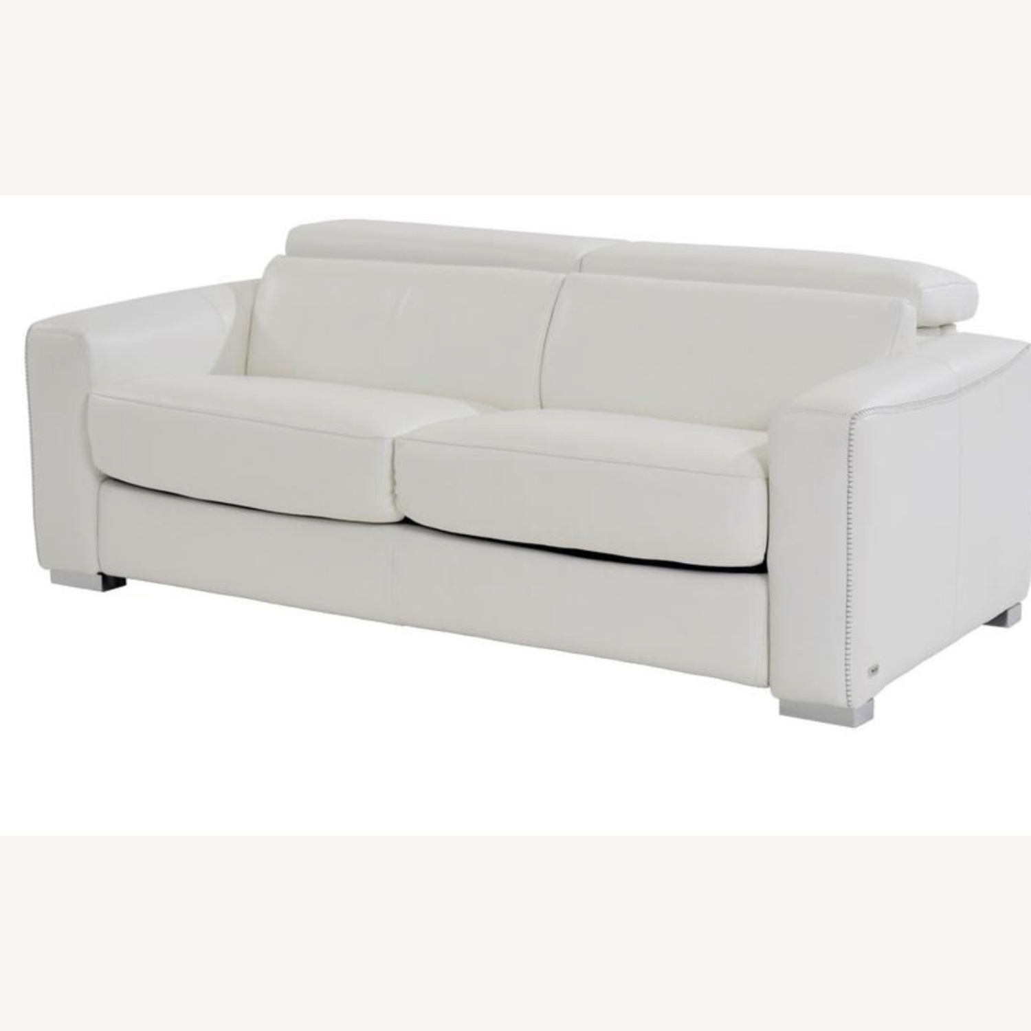 White Leather Sleeper Sofa - image-2