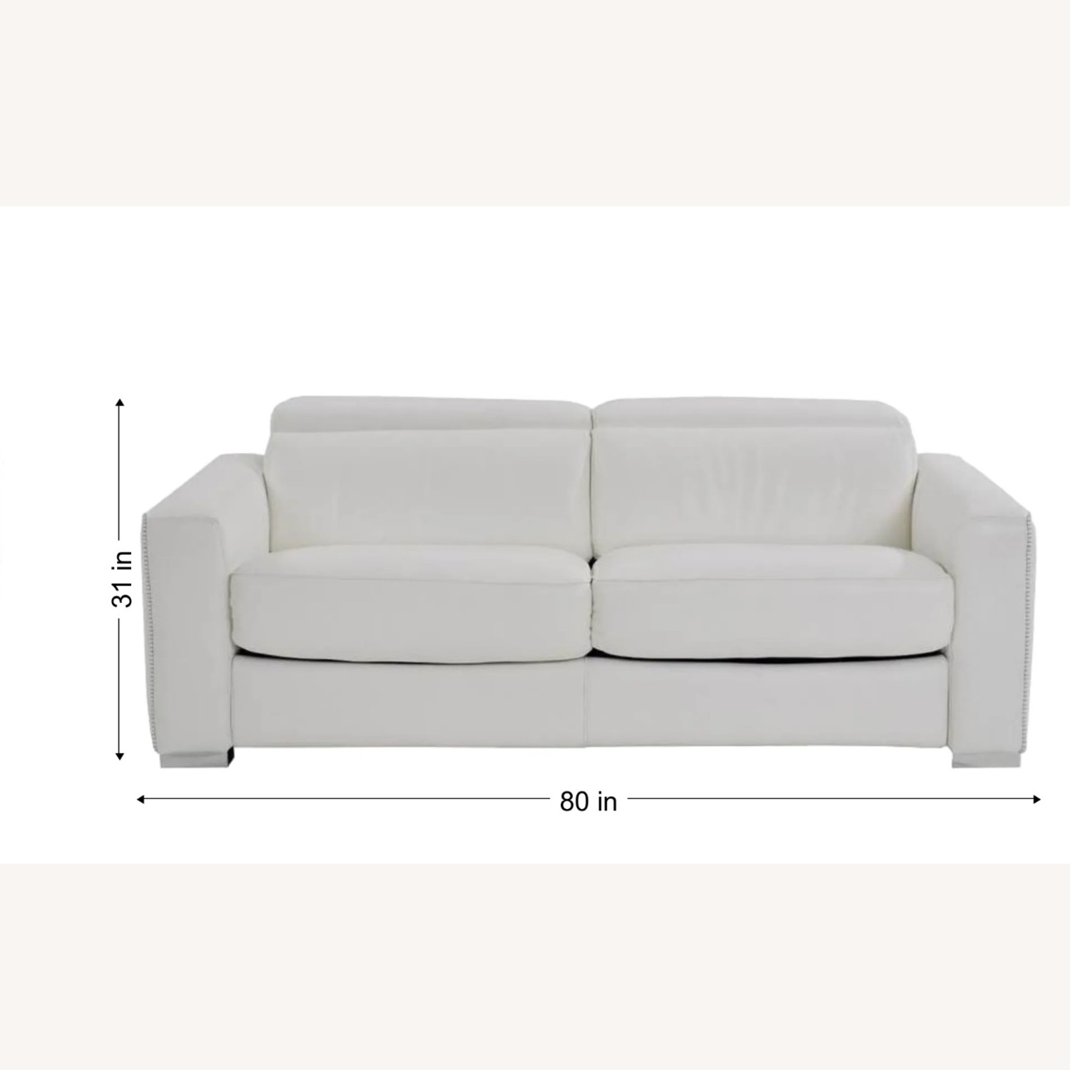 White Leather Sleeper Sofa - image-1