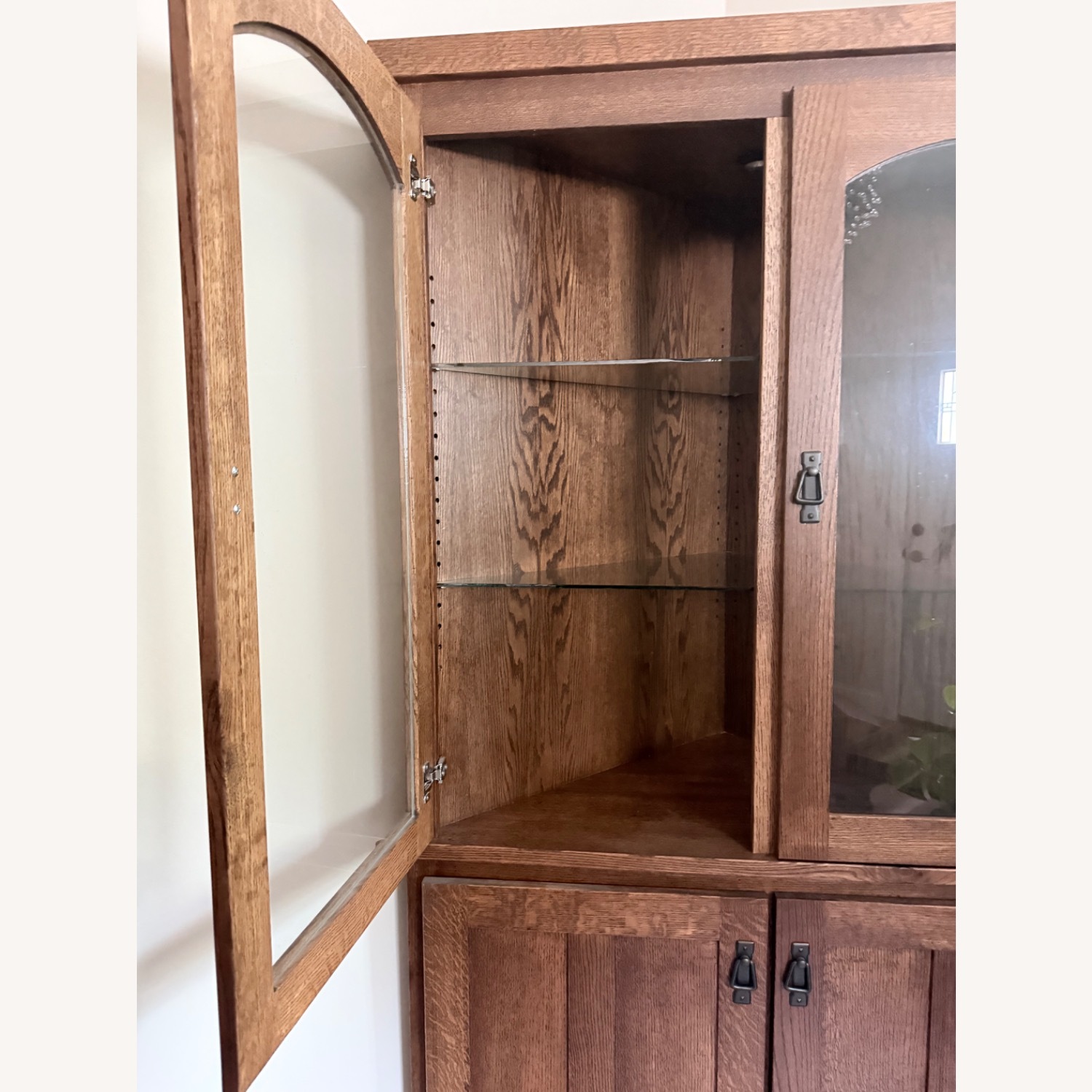 Dark Brown Wood Corner Wall Unit - image-5