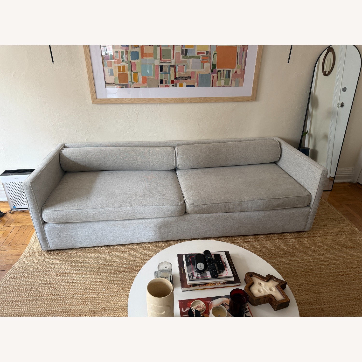 CB2 Light Gray Cotton 3+ Seater Sofa - image-2