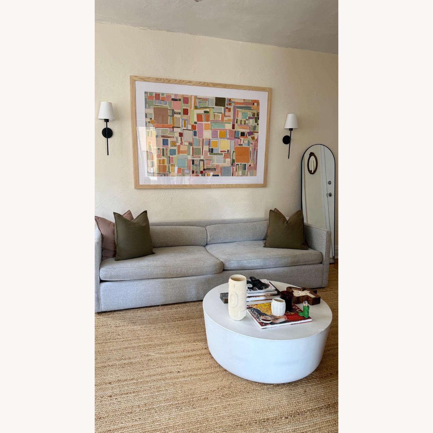 CB2 Light Gray Cotton 3+ Seater Sofa - image-7