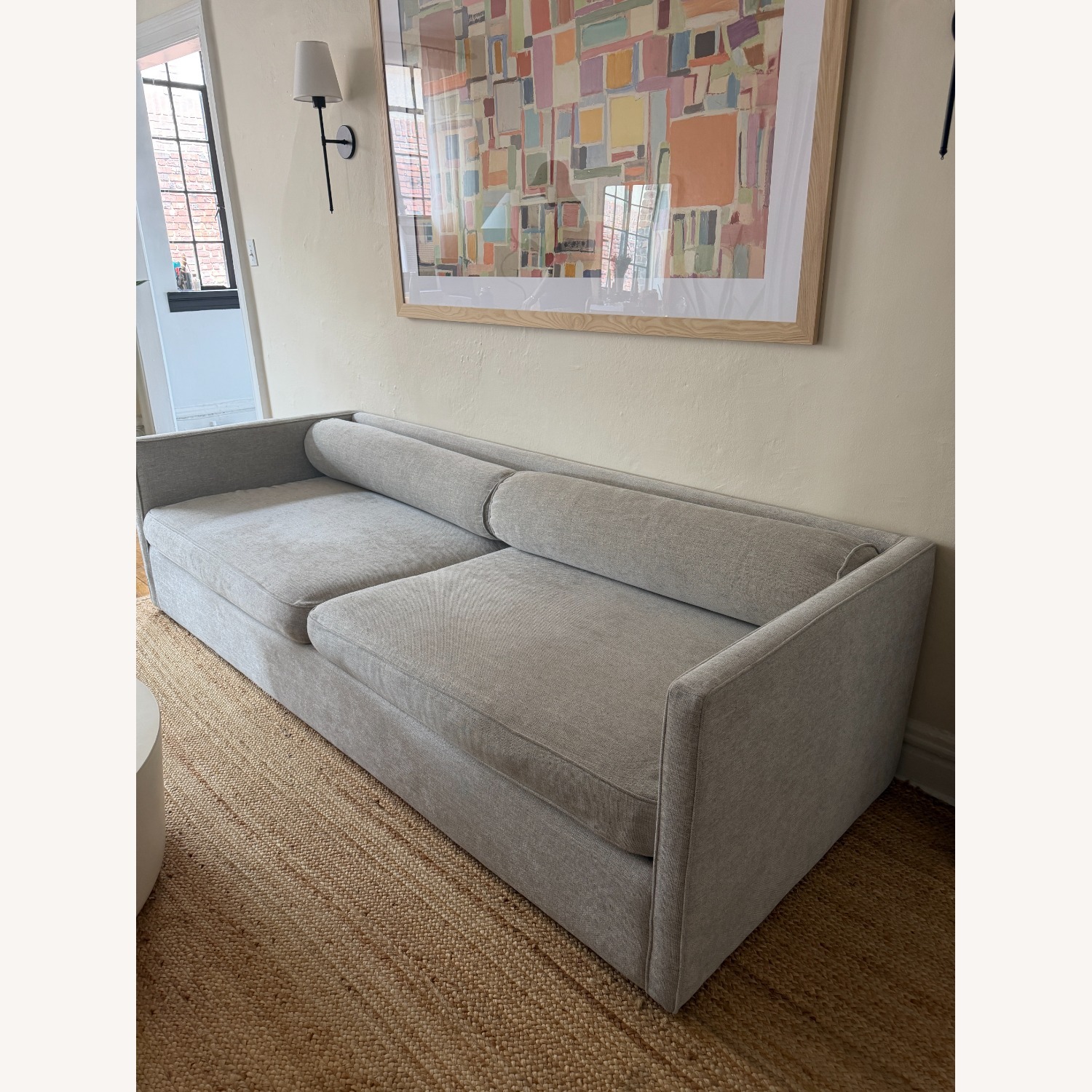 CB2 Light Gray Cotton 3+ Seater Sofa - image-6