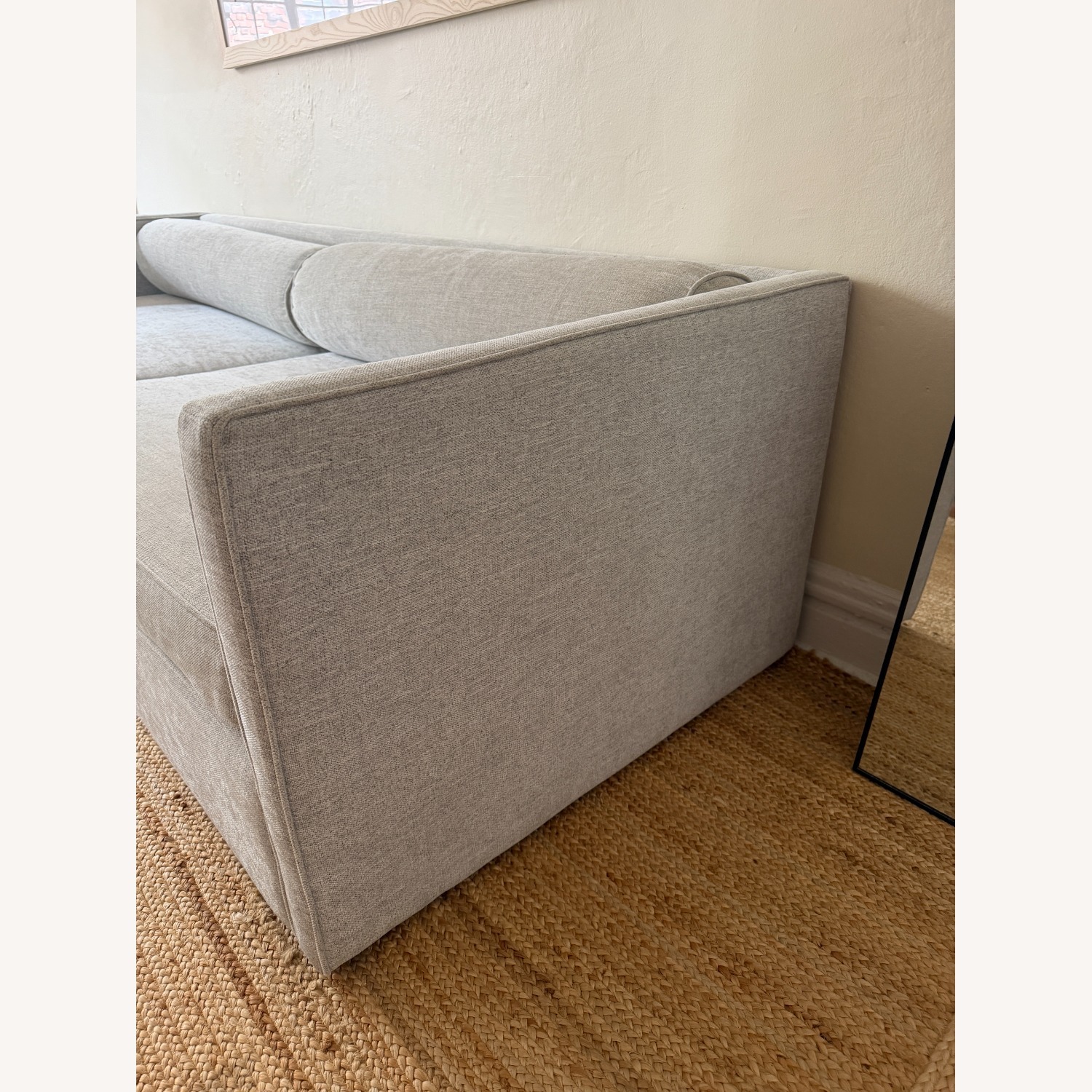 CB2 Light Gray Cotton 3+ Seater Sofa - image-3
