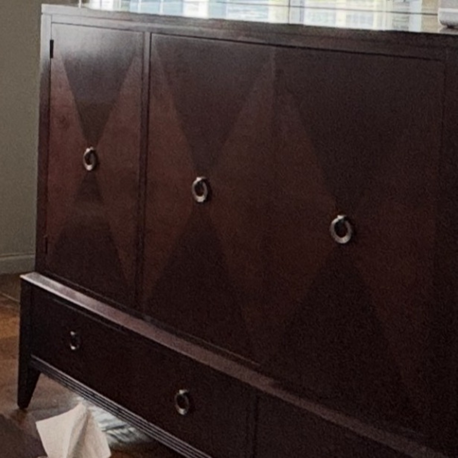 Ethan Allen Dark Brown Wood Media Storage - image-2