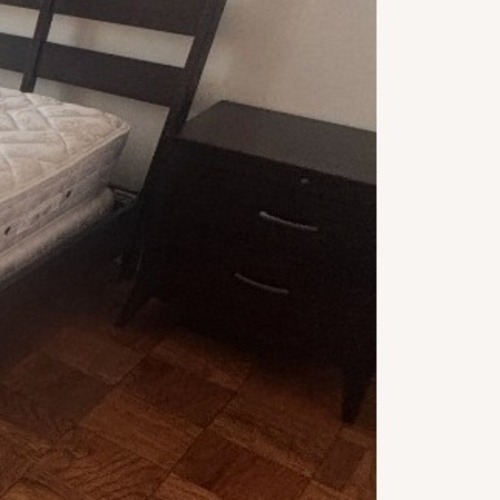 Used Ethan Allen Dark Brown Wood Side Table for sale on AptDeco