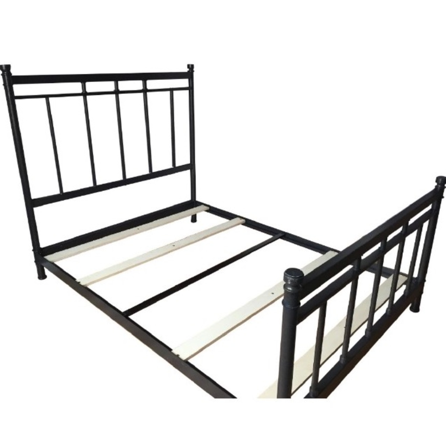 Crate & Barrel Black Metal Queen Bed - image-6