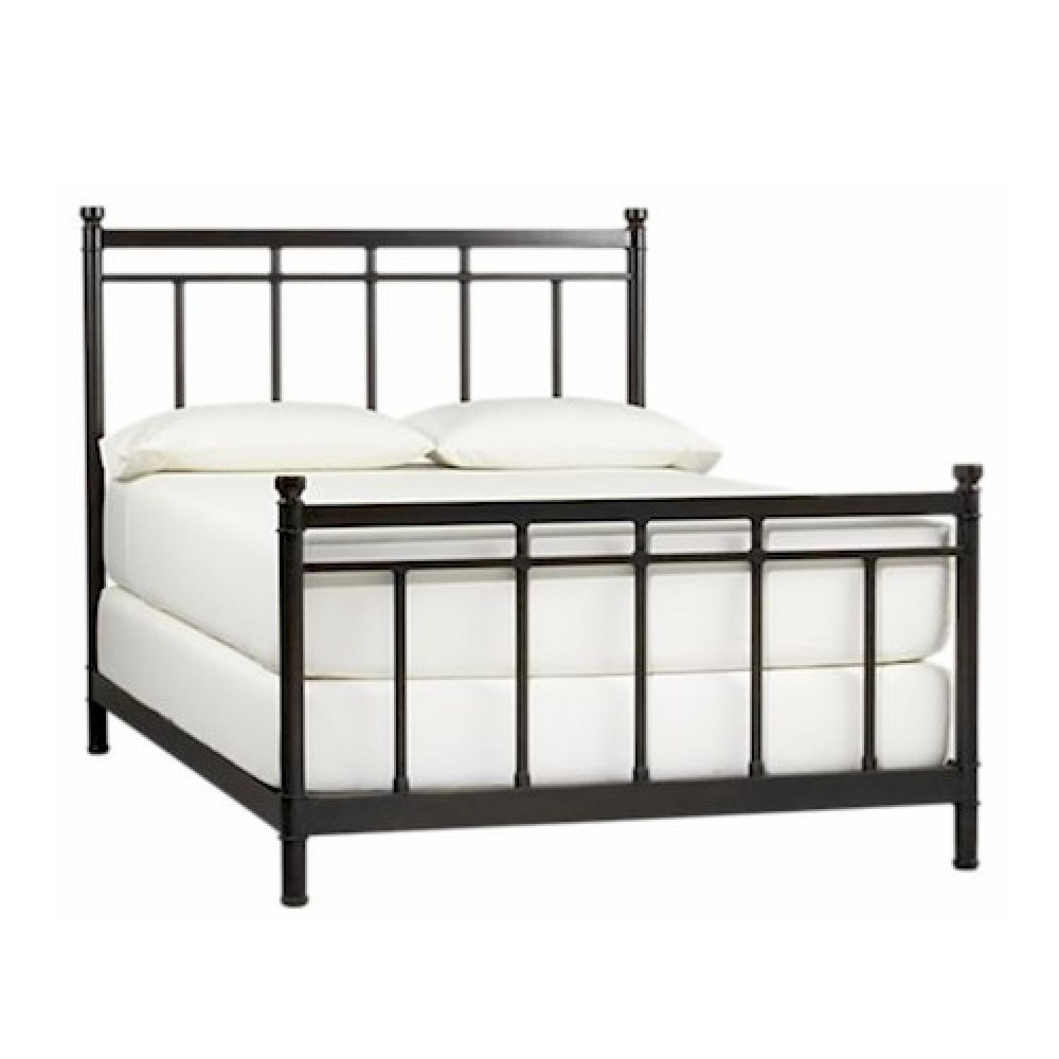 Crate & Barrel Black Metal Queen Bed - image-9