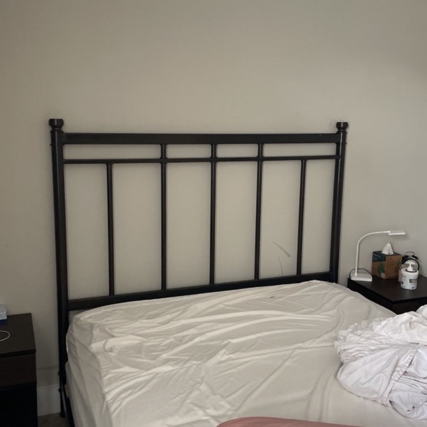 Crate & Barrel Black Metal Queen Bed - image-7