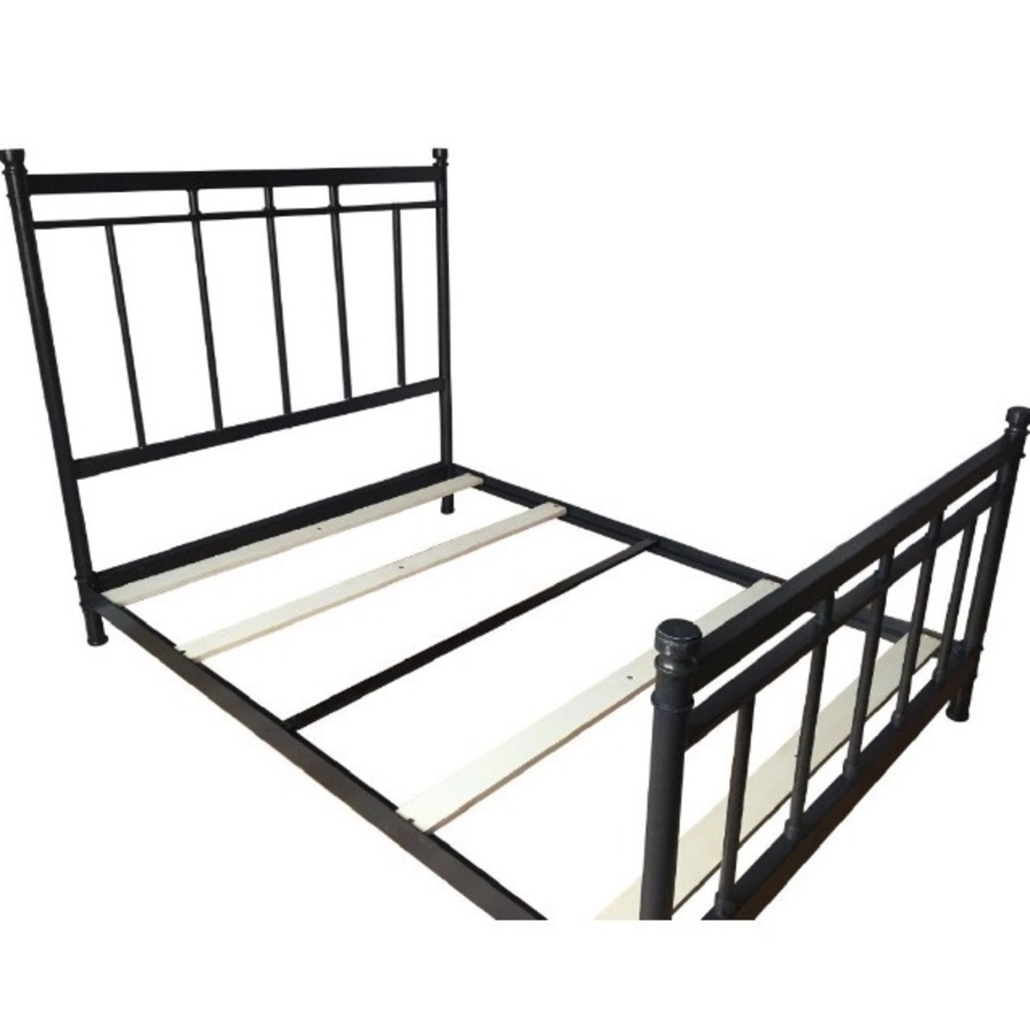 Crate & Barrel Black Metal Queen Bed - image-8