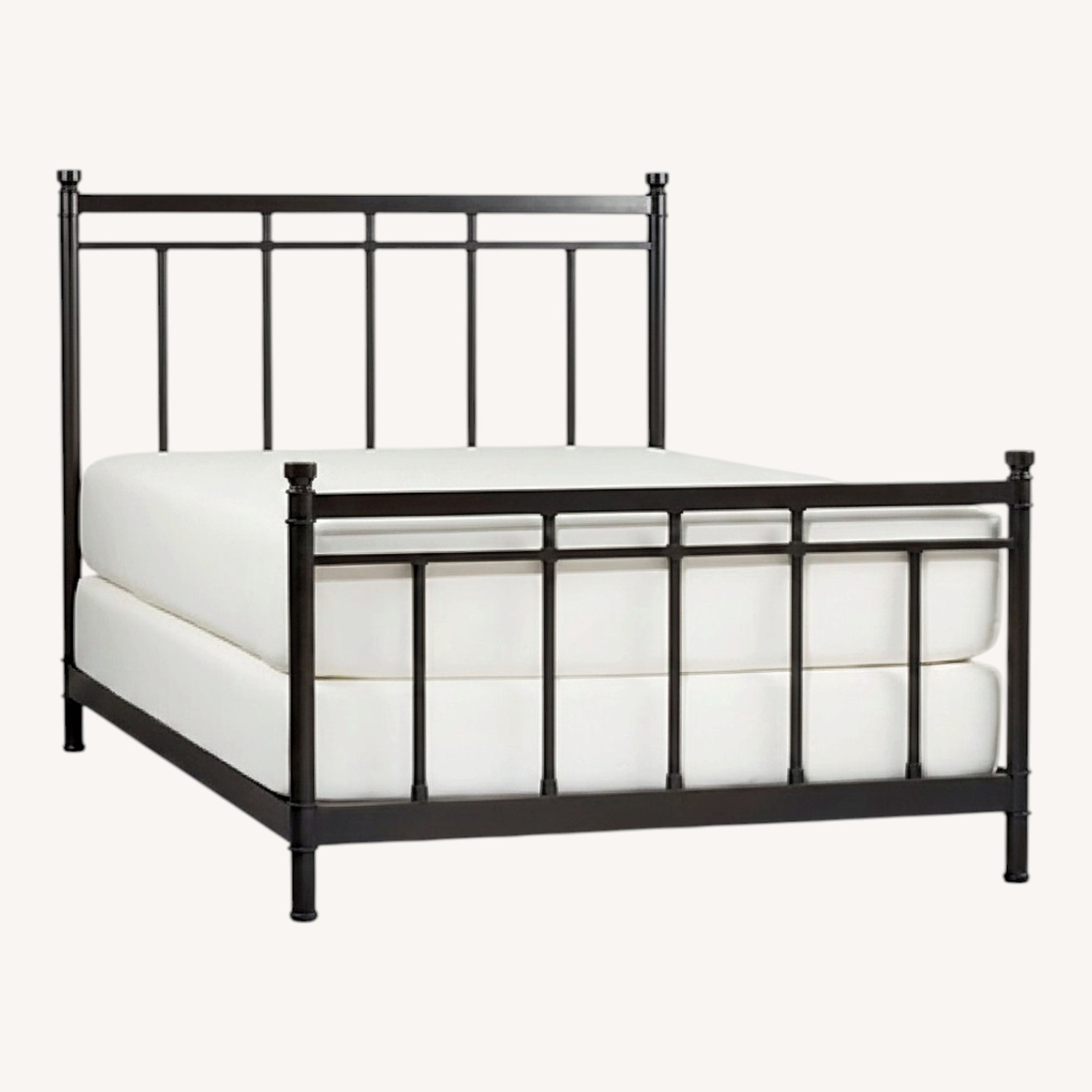 Crate & Barrel Black Metal Queen Bed - image-0