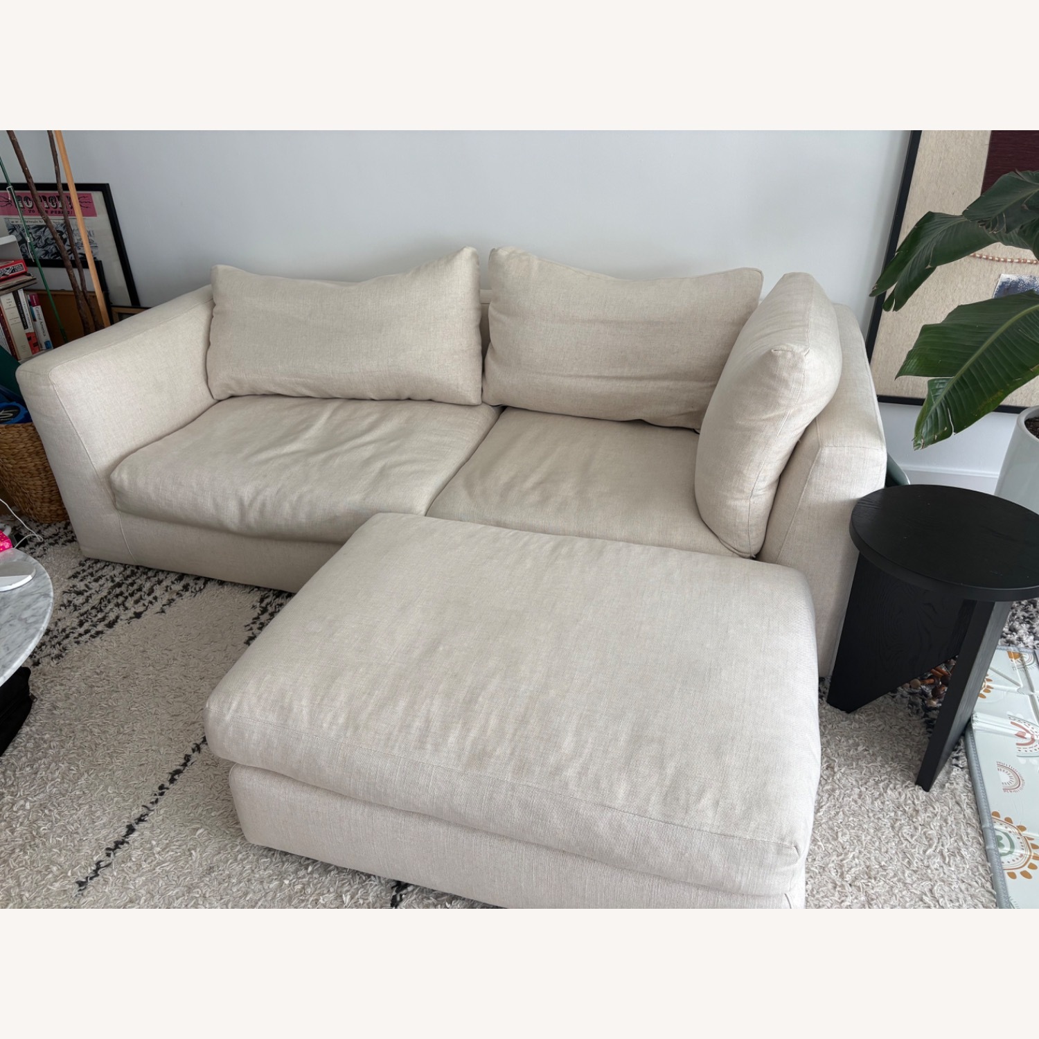 EQ3 Cello Natural Linen Loveseat - image-1