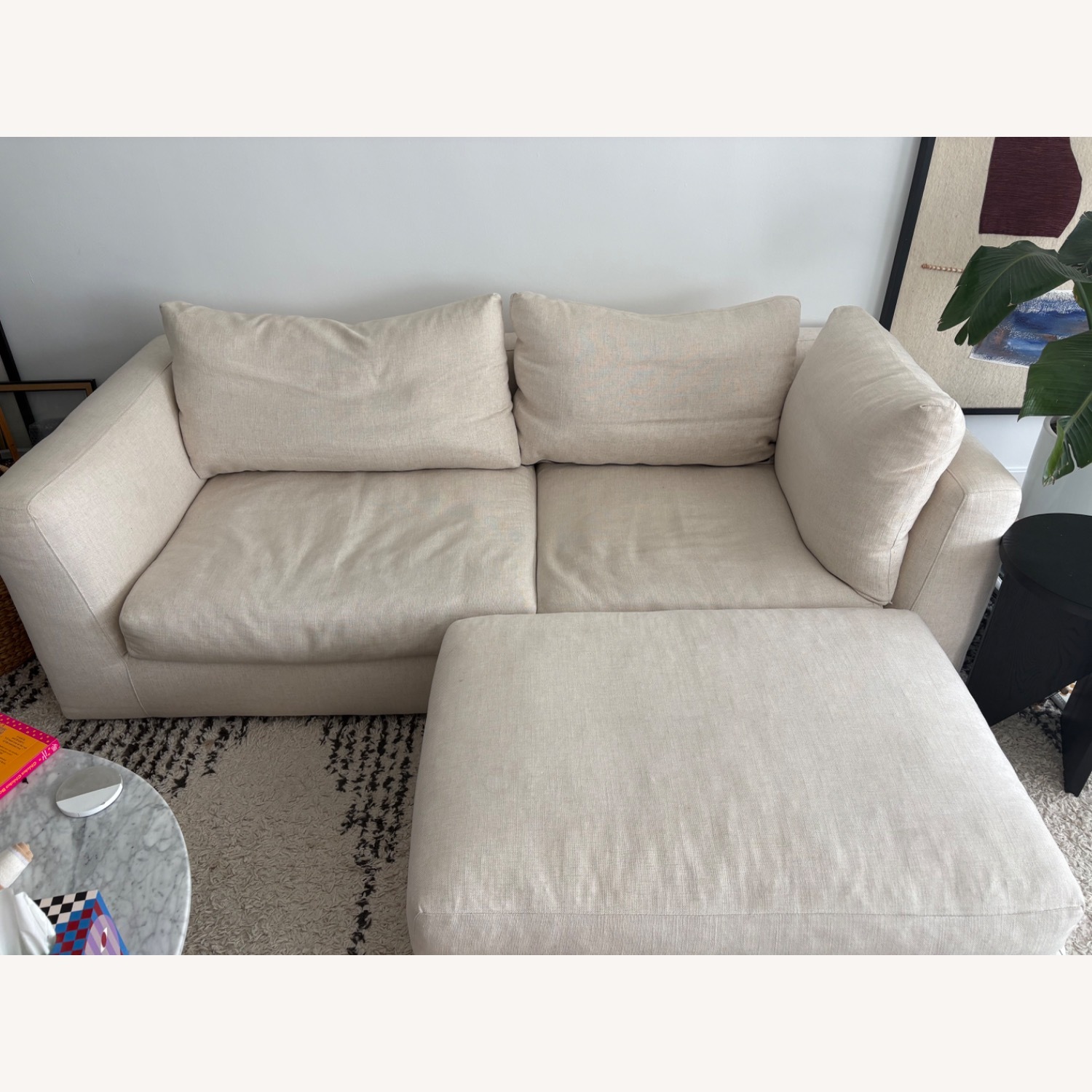 EQ3 Cello Natural Linen Loveseat - image-3