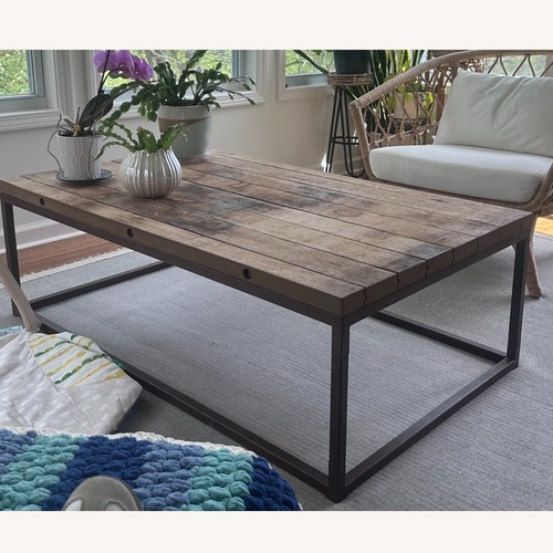 Used Restoration Hardware Brickmakers Natural Wood Coffee Table for sale on AptDeco