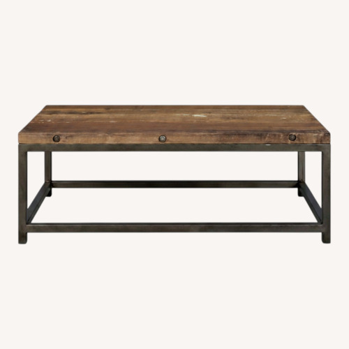 Used Restoration Hardware Brickmakers Natural Wood Coffee Table for sale on AptDeco