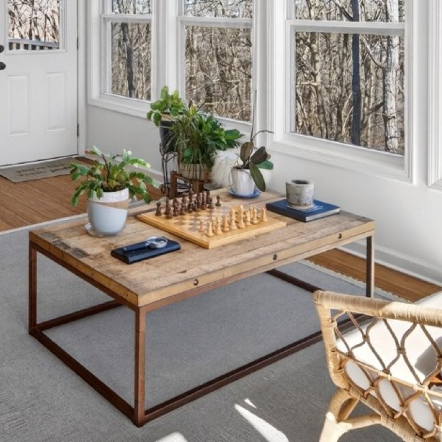 Restoration Hardware Brickmakers Natural Wood Coffee Table - image-2