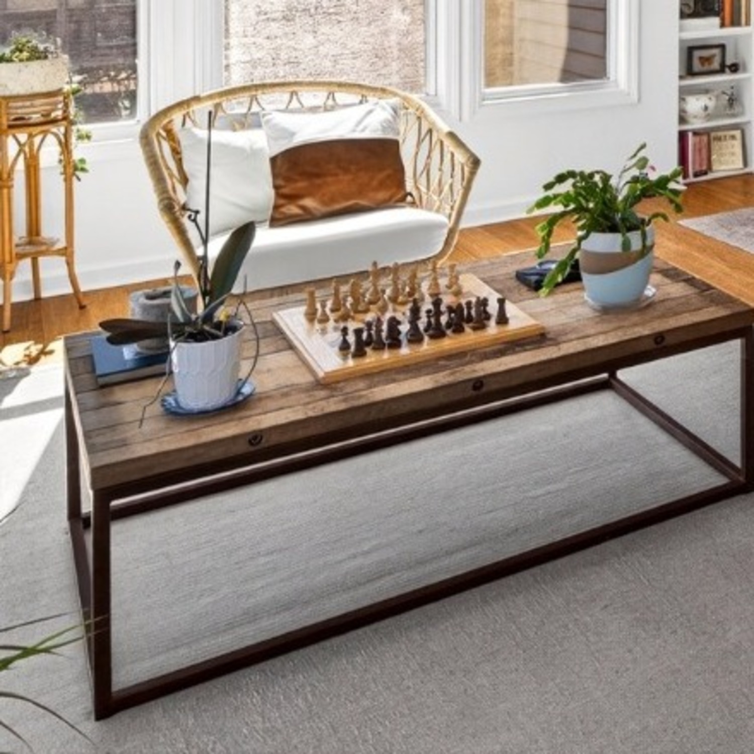 Restoration Hardware Brickmakers Natural Wood Coffee Table - image-3