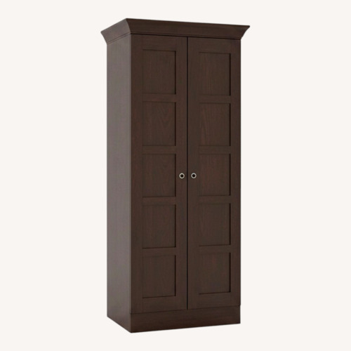 Used Ethan Allen Dark Brown Wood Armoire for sale on AptDeco