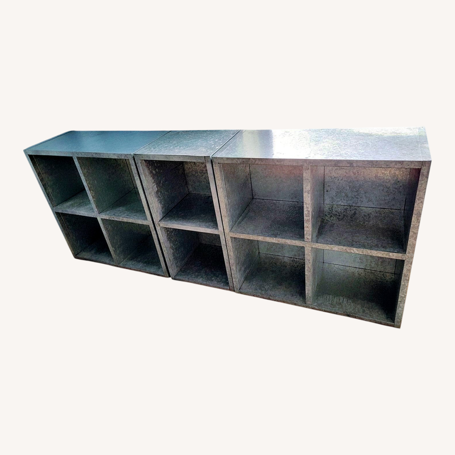 Vintage Galvanized Steel Media Storage Units - image-0