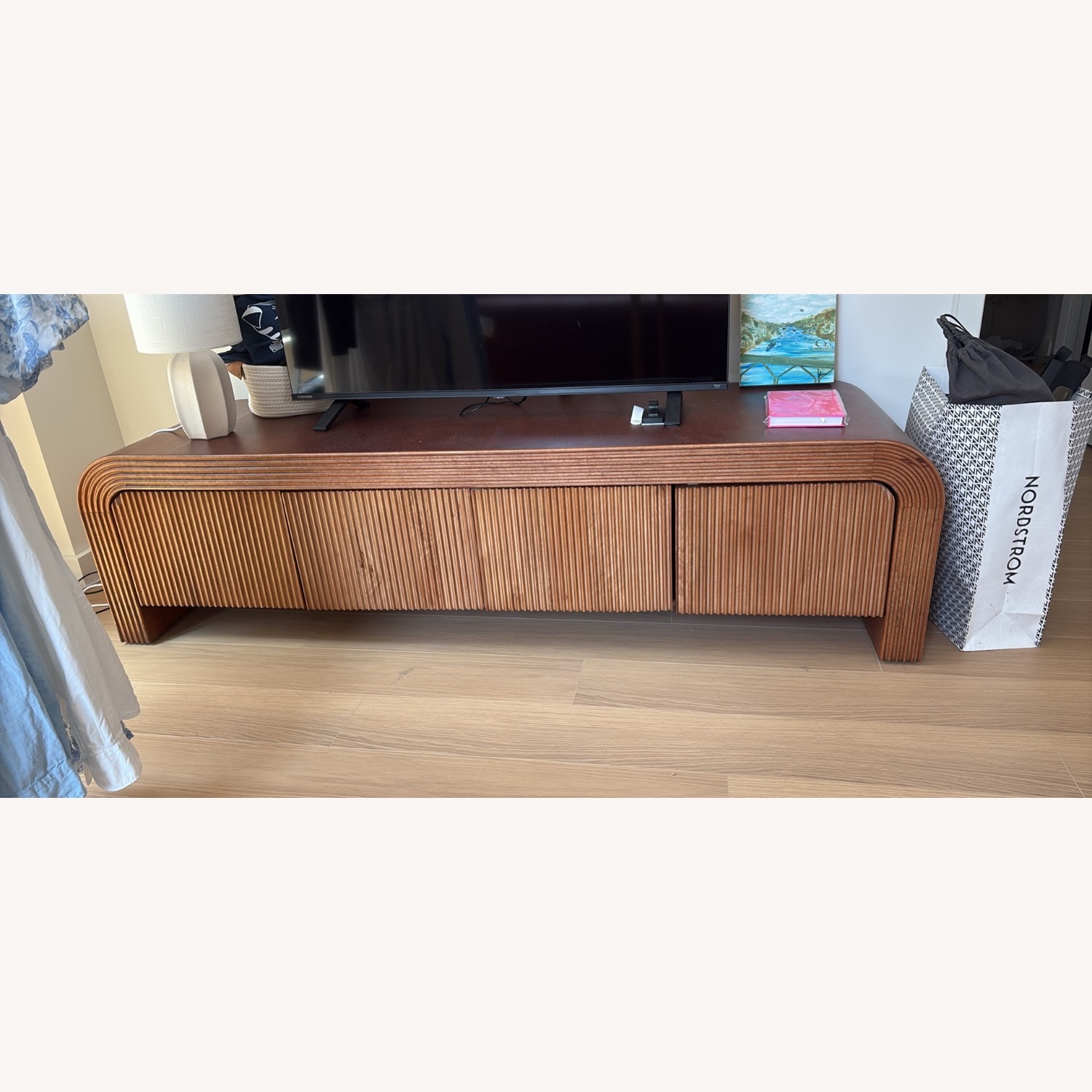 Wayfair Dark Brown Wood Media Storage - image-1
