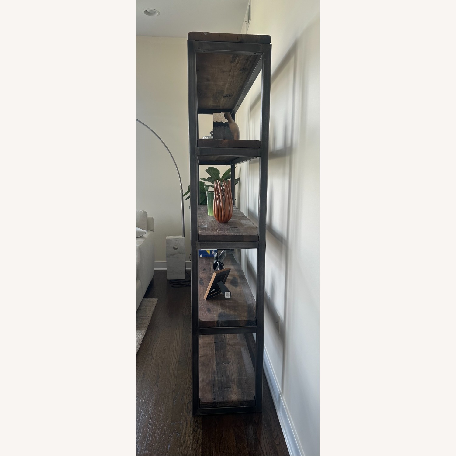 Restoration Hardware Reclaimed Salvaged Boatwood & Metal Bookcase - image-5