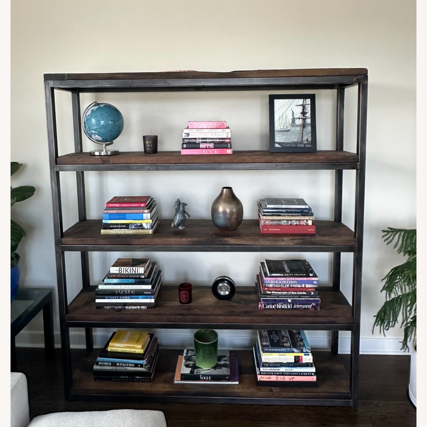 Restoration Hardware Reclaimed Salvaged Boatwood & Metal Bookcase - image-7