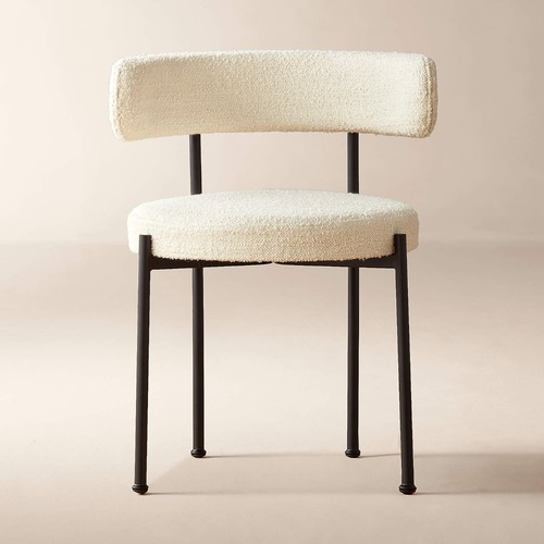 Used CB2 Inesse Natural Boucle Dining Chairs for sale on AptDeco