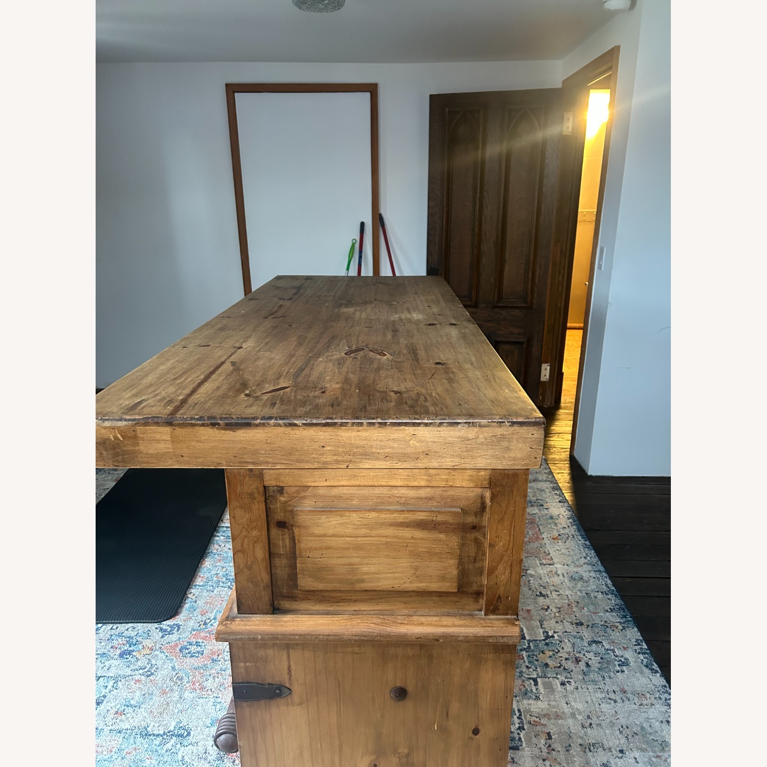 Antique Natural Wood Sideboard - image-2