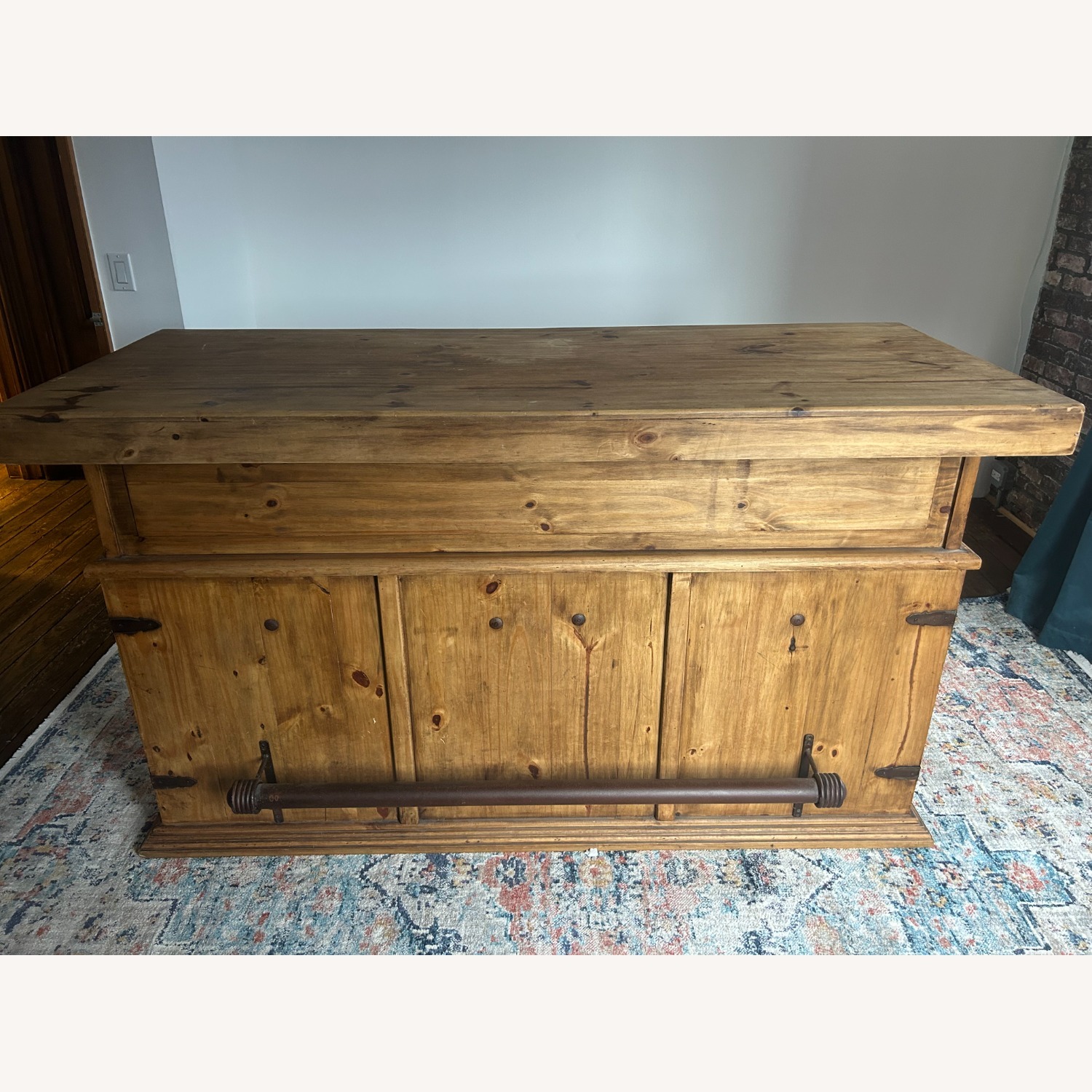 Antique Natural Wood Sideboard - image-3