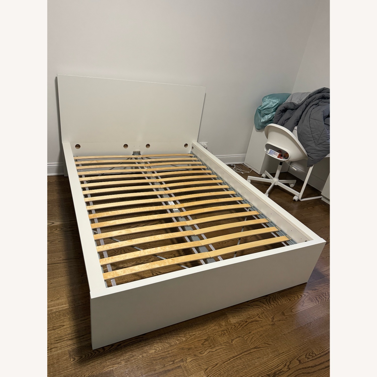 IKEA MALM Full Bed Frame + Slats White - image-2