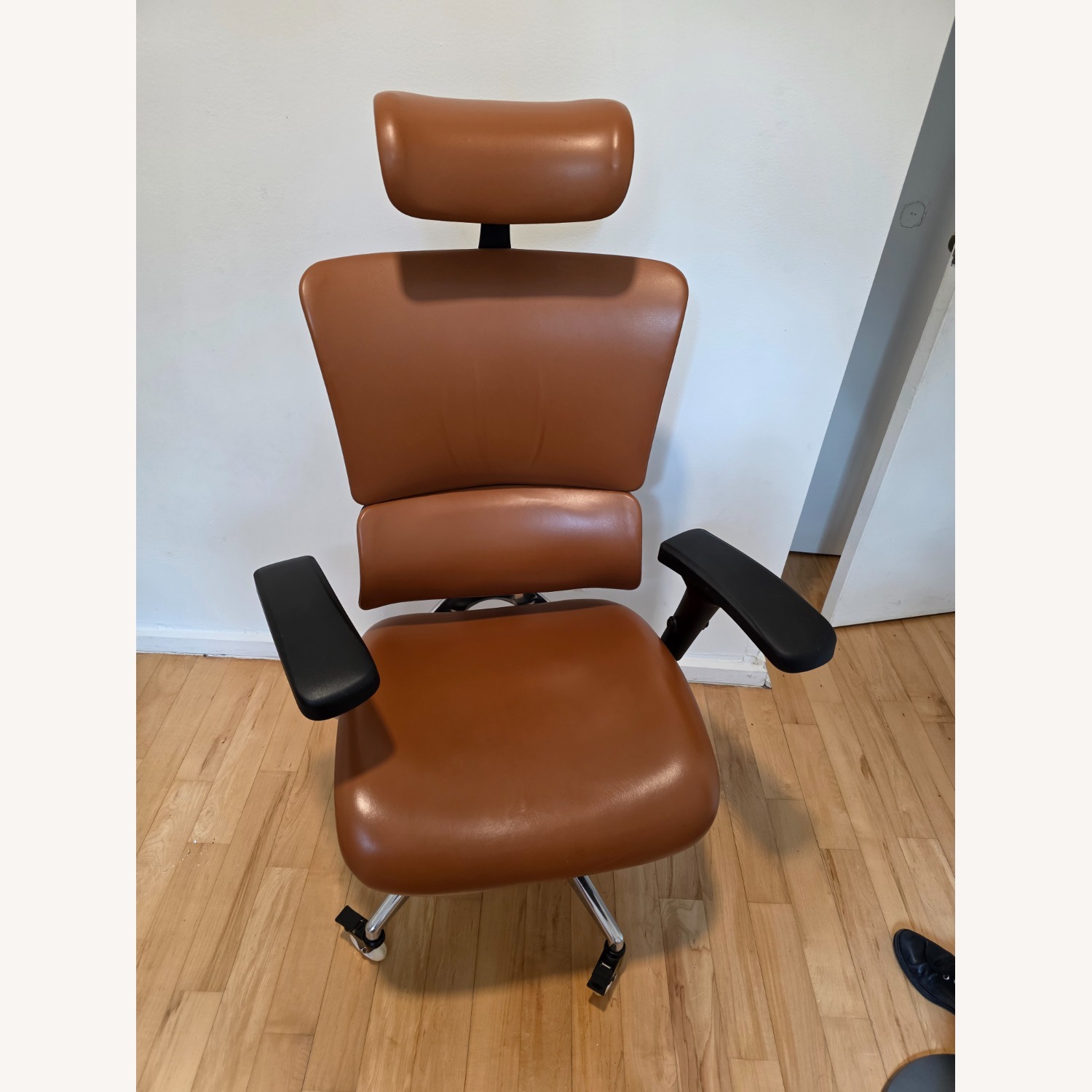 Light Brown Leather Office Chair - image-2