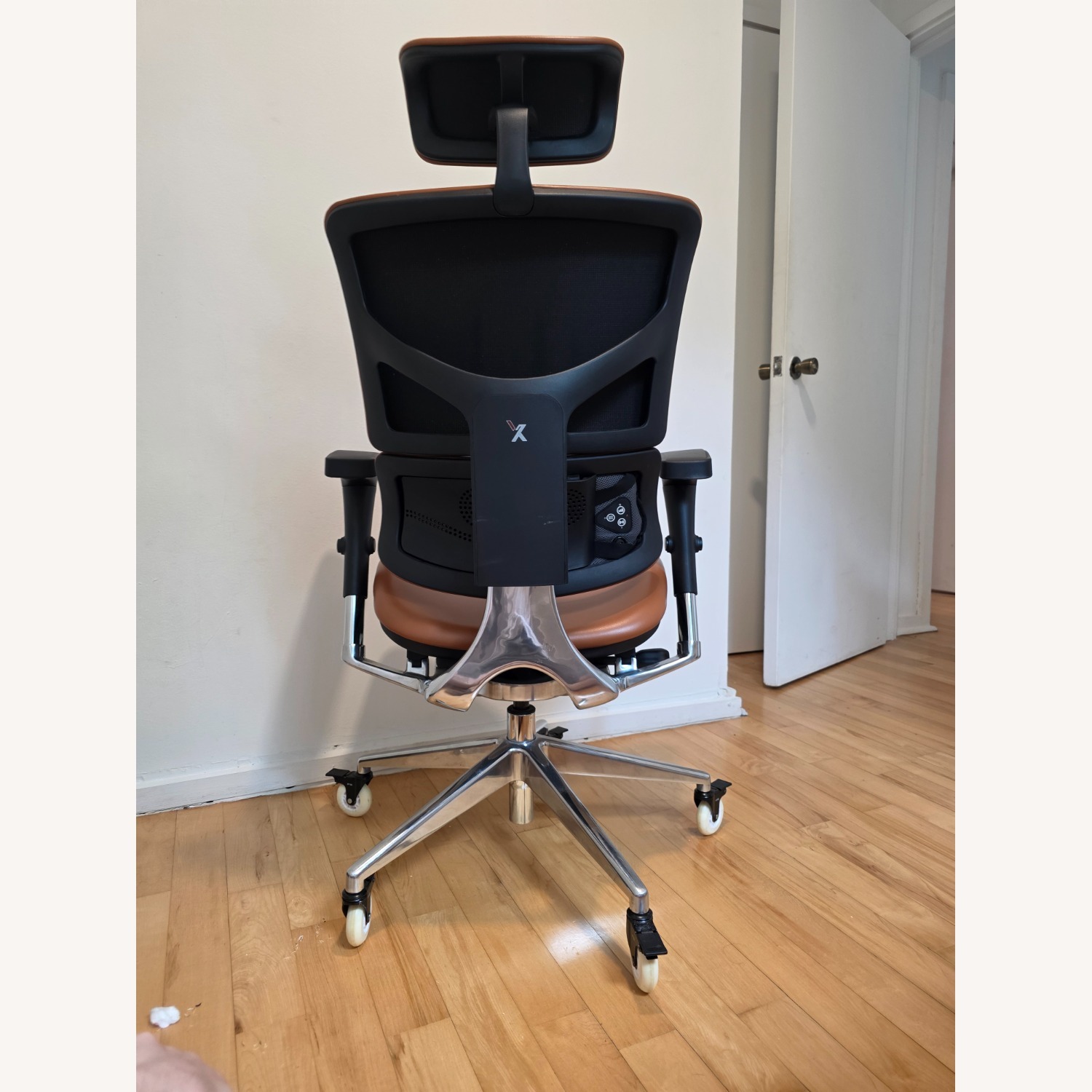 Light Brown Leather Office Chair - image-3