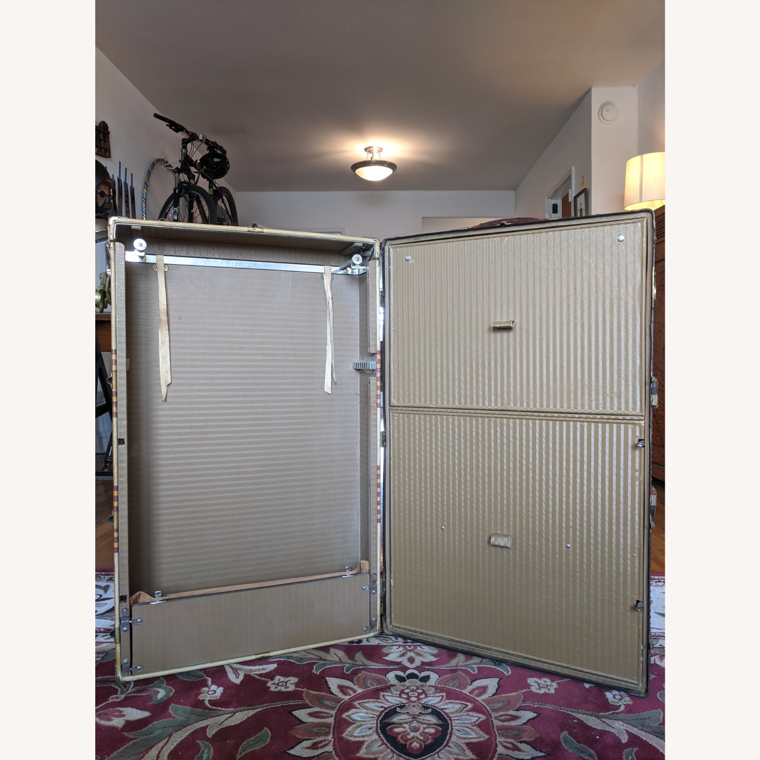 Antique Wardrobe Steamer Trunk (circa 1920s) - image-8