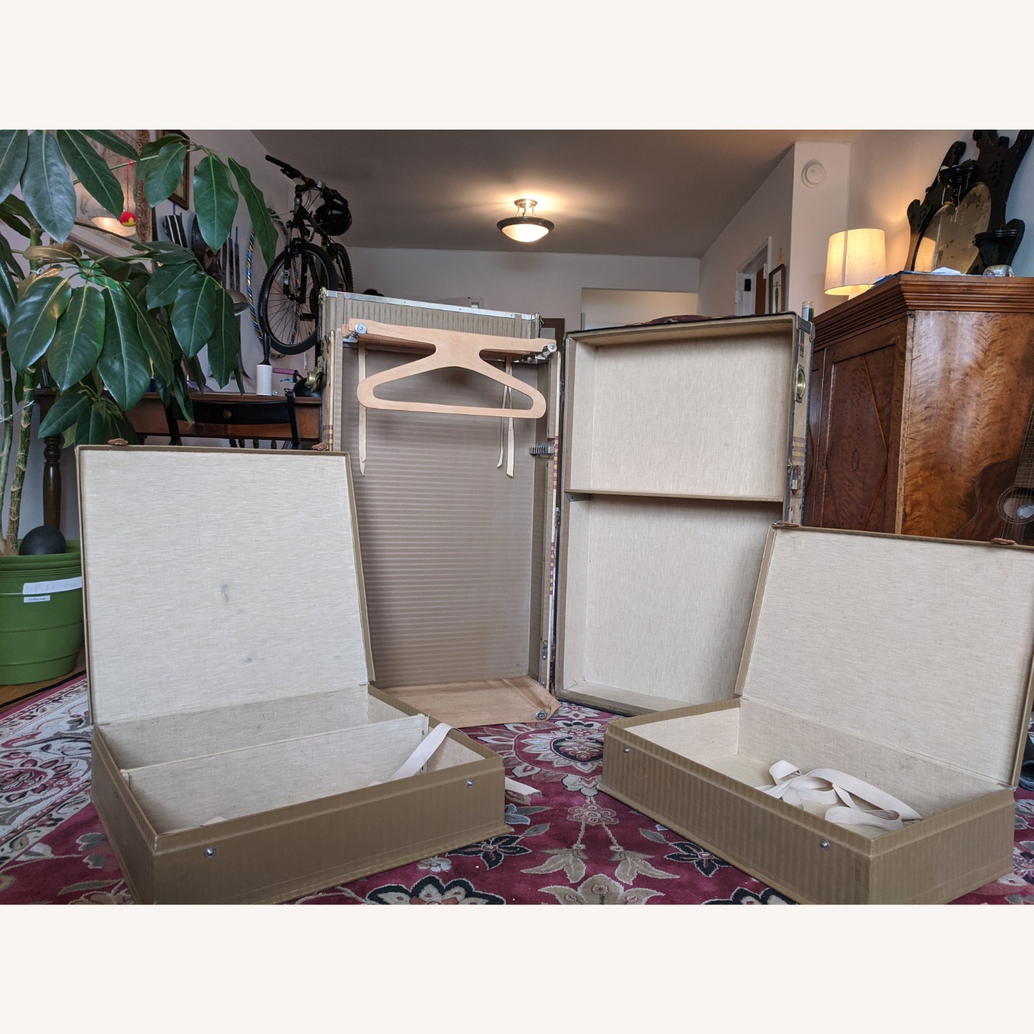 Antique Wardrobe Steamer Trunk (circa 1920s) - image-15