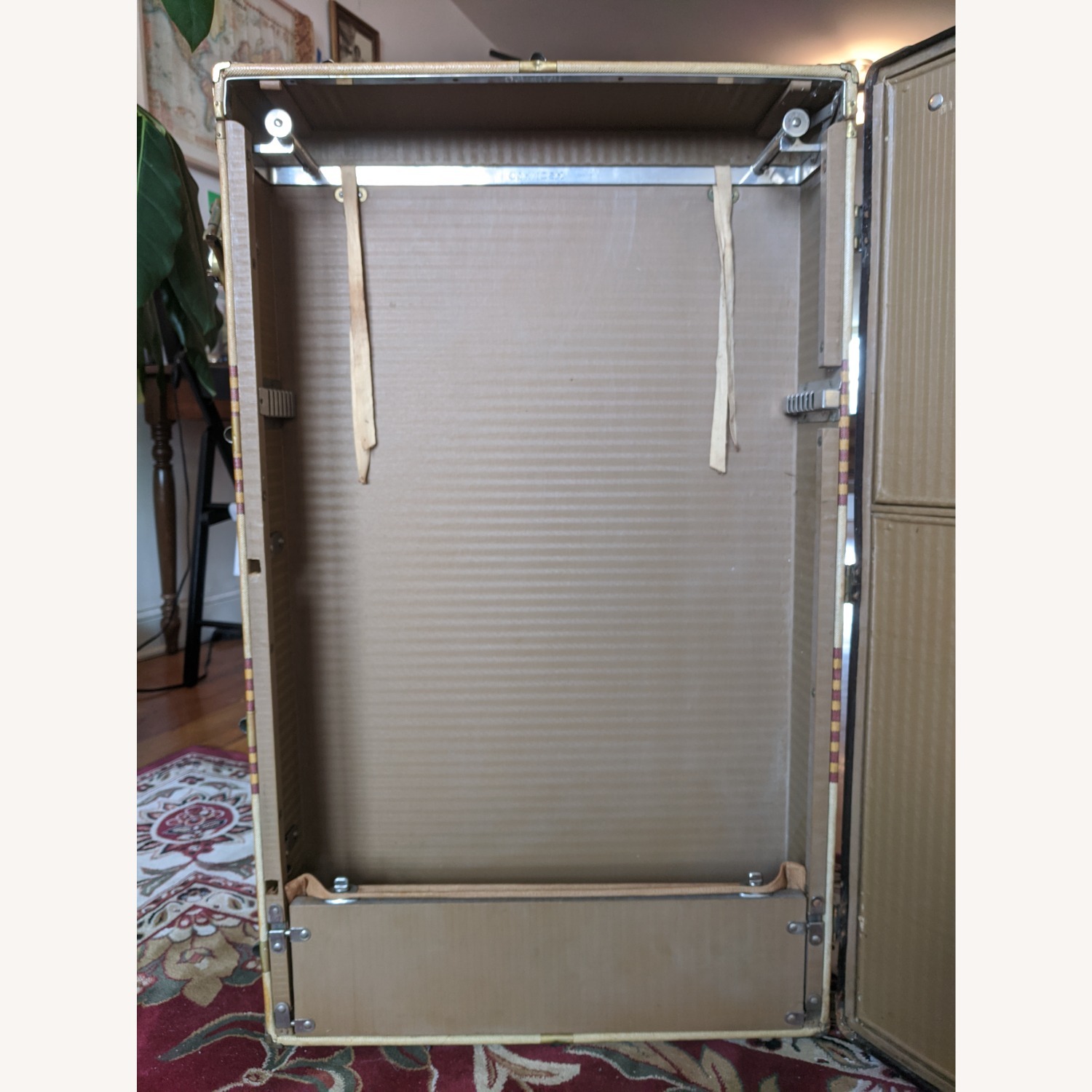 Antique Wardrobe Steamer Trunk (circa 1920s) - image-9