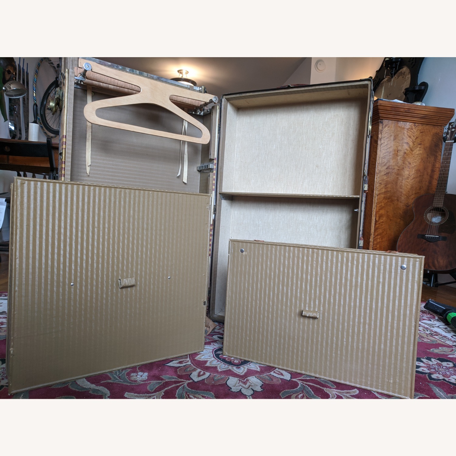 Antique Wardrobe Steamer Trunk (circa 1920s) - image-17